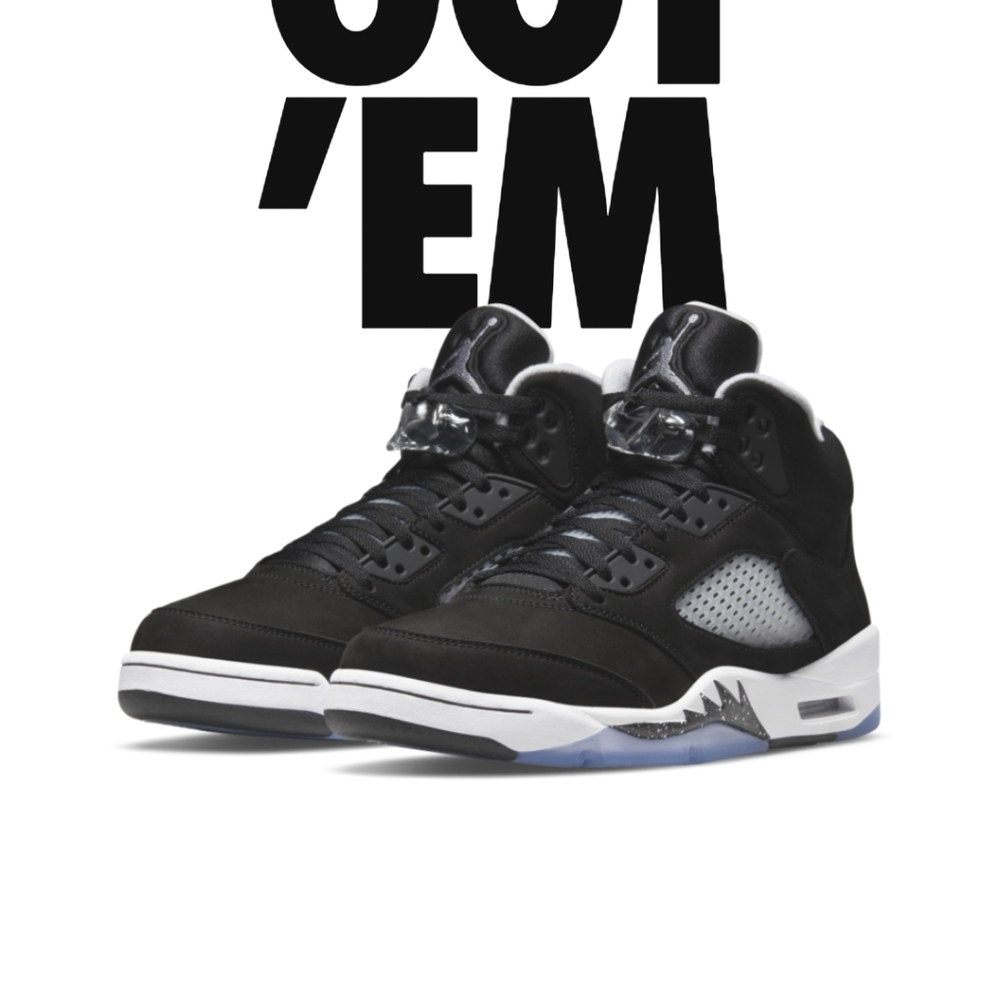 Grade School Air Jordan Retro 5 "Oreos/Moonlight" 🌙